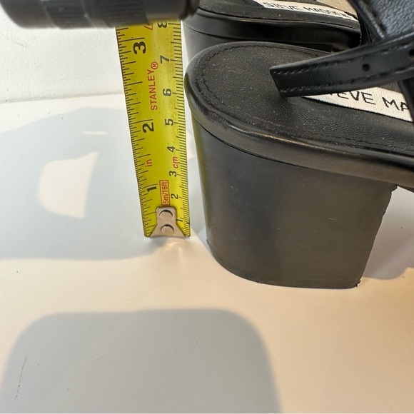 Steve Madden Black Strappy Sandals with Gold Buckle - Picture 10 of 12